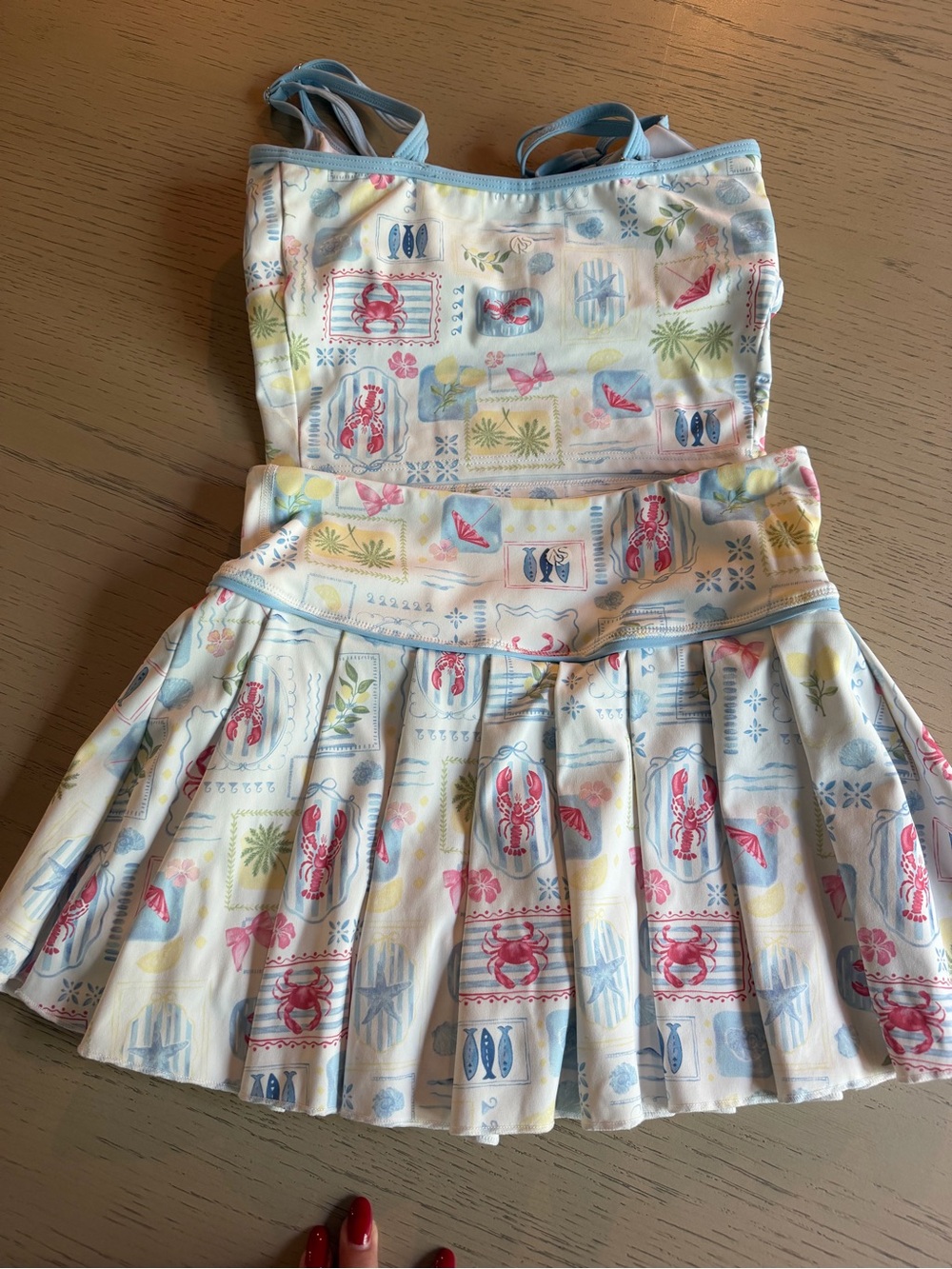 AS Revival set Coastal Lobster Print set -blue and cream - Picture 6 of 7